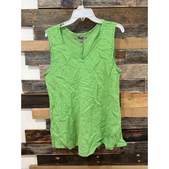 Flax linen sleeveless striped top sz Medium - Picture 2 of 9